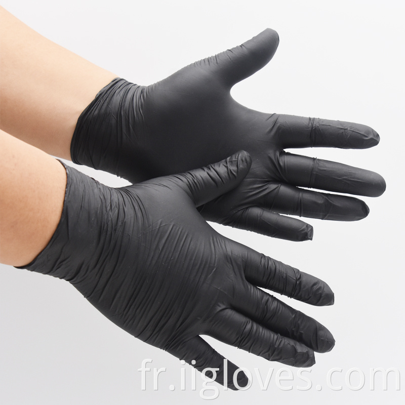 Gants de travail jetable de restauration alimentaire nitrile, gants d'examen nitrile de latex